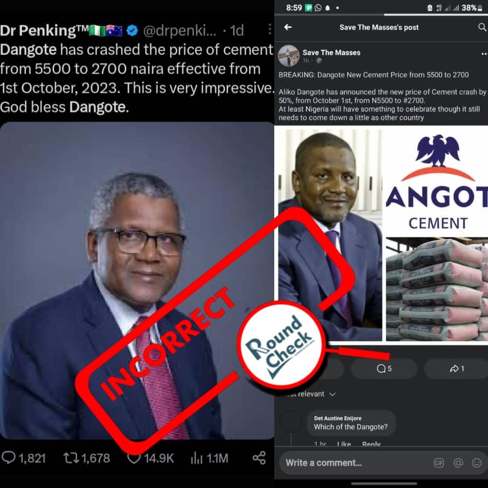 Dangote reduce cement price