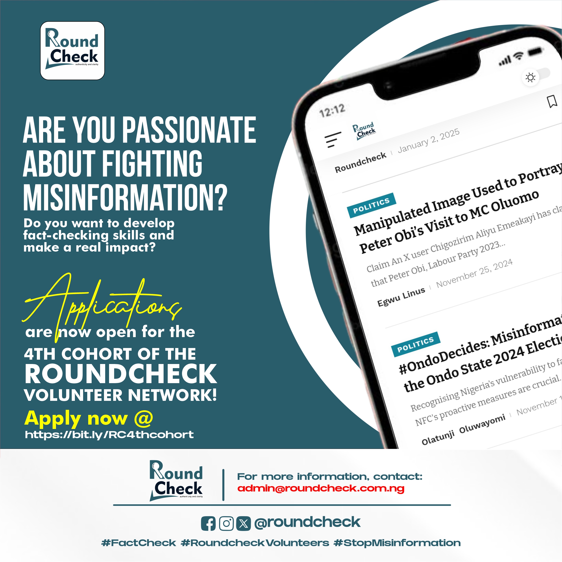 Roundcheck Opens Applications For 4th Cohort Of Volunteer Network