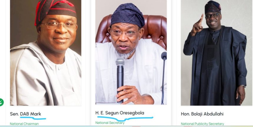 CLOSE CHECK: Nigeria Opposition Party ADC Misspells Names of Acting Chairman, National Secretary On Official Website
